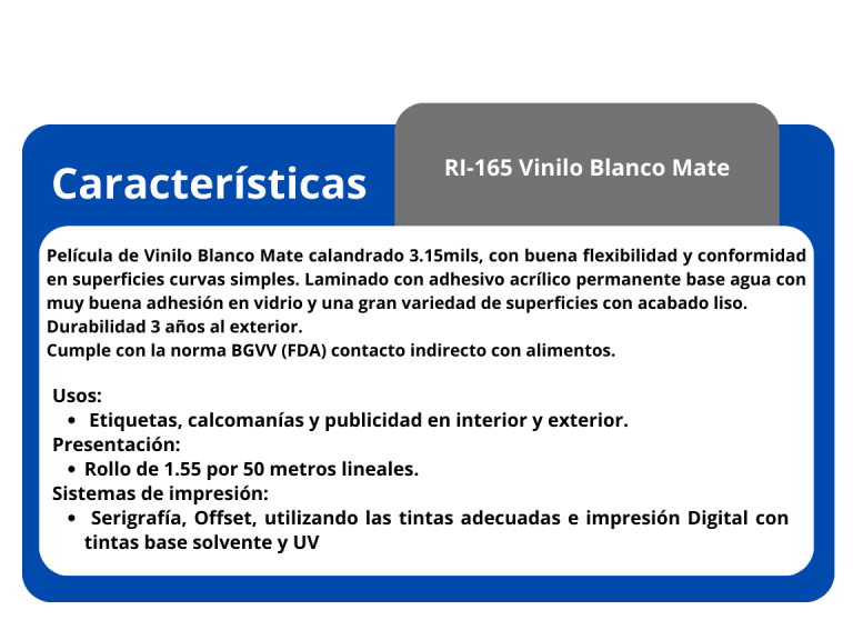 RI-165 Vinilo Blanco Mate